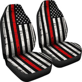 American Flag Thin Red Line Car Seat Covers 211005 - YourCarButBetter