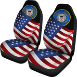American Flag Waving US Coast Guard Car Seat Covers 210701 - YourCarButBetter