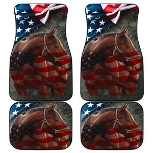 American Flag Wild Big Horse All Protective Car Floor Mats 210102 - YourCarButBetter