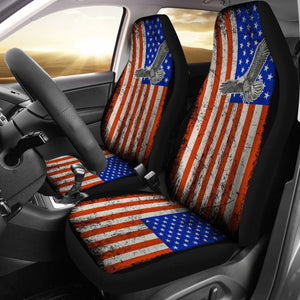 American Flag With Eagle Red White And Blue Car Seat Cover 103131 - YourCarButBetter