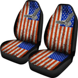 American Flag With Eagle Red White And Blue Car Seat Cover 103131 - YourCarButBetter