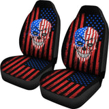 American Flag With Skull Car Seat Covers 103131 - YourCarButBetter