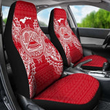 American Samoa Car Seat Cover - American Samoa Seal Map Red White - 105905 - YourCarButBetter