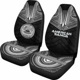 American Samoa Car Seat Cover - American Samoa Seal Polynesian Chief Tattoo Black Version - 10 174914 - YourCarButBetter