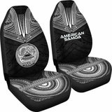 American Samoa Car Seat Cover - American Samoa Seal Polynesian Chief Tattoo Black Version - 10 174914 - YourCarButBetter
