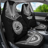 American Samoa Car Seat Cover - American Samoa Seal Polynesian Chief Tattoo Black Version - 10 174914 - YourCarButBetter