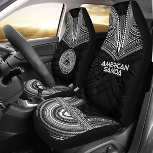 American Samoa Car Seat Cover - American Samoa Seal Polynesian Chief Tattoo Black Version - 10 174914 - YourCarButBetter