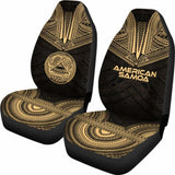 American Samoa Car Seat Cover - American Samoa Seal Polynesian Chief Tattoo Gold Version - 10 174914 - YourCarButBetter