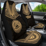American Samoa Car Seat Cover - American Samoa Seal Polynesian Chief Tattoo Gold Version - 10 174914 - YourCarButBetter