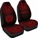 American Samoa Car Seat Cover - American Samoa Seal Polynesian Chief Tattoo Red Version - 10 174914 - YourCarButBetter