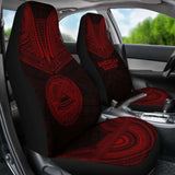 American Samoa Car Seat Cover - American Samoa Seal Polynesian Chief Tattoo Red Version - 10 174914 - YourCarButBetter