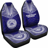 American Samoa Car Seat Cover - American Samoa Seal Polynesian Chief Tattoo Red Version Blue - 10 174914 - YourCarButBetter
