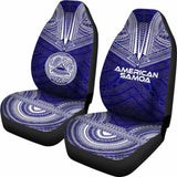American Samoa Car Seat Cover - American Samoa Seal Polynesian Chief Tattoo Red Version Blue - 10 174914 - YourCarButBetter
