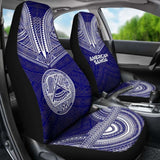 American Samoa Car Seat Cover - American Samoa Seal Polynesian Chief Tattoo Red Version Blue - 10 174914 - YourCarButBetter
