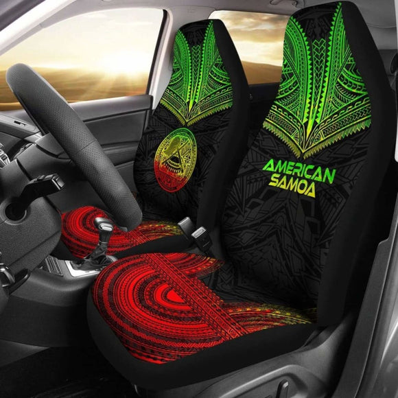 American Samoa Car Seat Cover - American Samoa Seal Polynesian Chief Tattoo Reggae Version - 10 174914 - YourCarButBetter