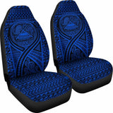 American Samoa Car Seat Cover - American Samoa Seal Polynesian Tattoo Blue - 9 174914 - YourCarButBetter