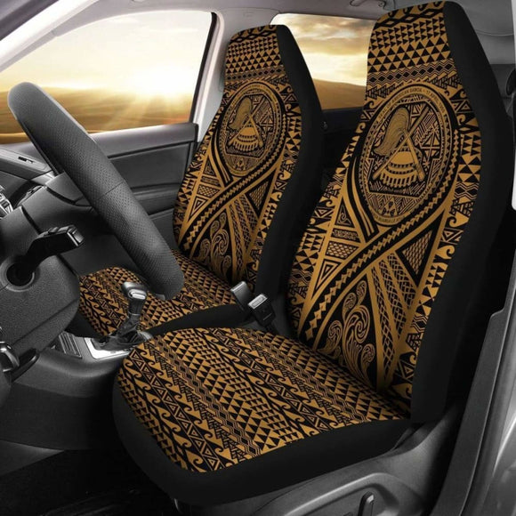 American Samoa Car Seat Cover - American Samoa Seal Polynesian Tattoo Gold - 9 174914 - YourCarButBetter