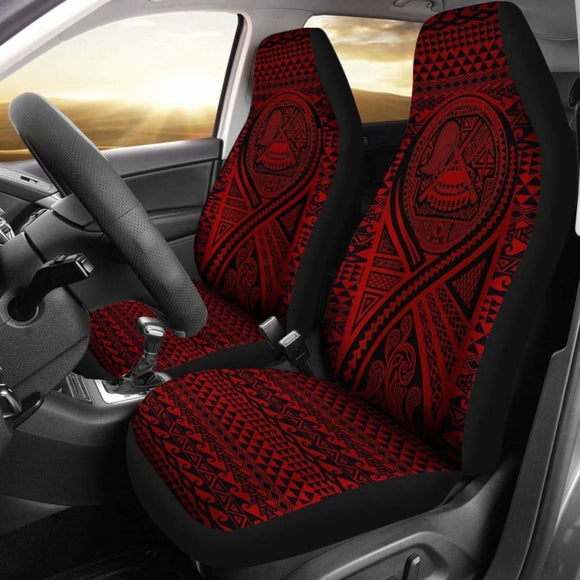 American Samoa Car Seat Cover - American Samoa Seal Polynesian Tattoo Red - 9 174914 - YourCarButBetter