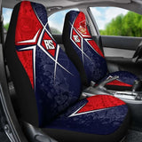 American Samoa Car Seat Covers - As Flag With Polynesian Patterns - 105905 - YourCarButBetter