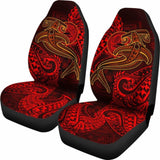 American Samoa Car Seat Covers - Red Shark Polynesian Tattoo - 102802 - YourCarButBetter