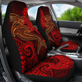 American Samoa Car Seat Covers - Red Shark Polynesian Tattoo - 102802 - YourCarButBetter