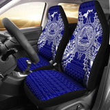 American Samoa Car Seat Covers - American Samoa Seal Map Blue - 105905 - YourCarButBetter