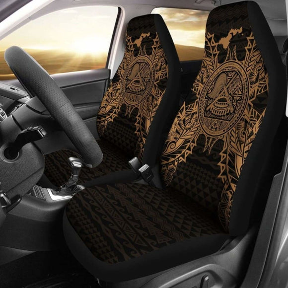 American Samoa Car Seat Covers - American Samoa Seal Map Gold - 105905 - YourCarButBetter
