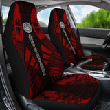 American Samoa Car Seat Covers - American Samoa Seal Polynesian Tattoo Red - 9 174914 - YourCarButBetter