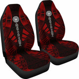 American Samoa Car Seat Covers - American Samoa Seal Polynesian Tattoo Red - 9 174914 - YourCarButBetter