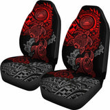 American Samoa Car Seat Covers - American Samoa Seal Red Turtle Gray Hibiscus Flowing - Amazing 091114 - YourCarButBetter