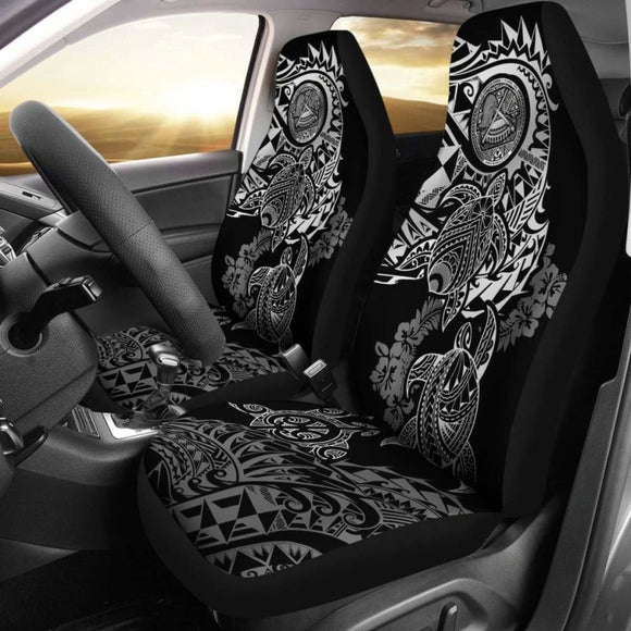 American Samoa Car Seat Covers - American Samoa Seal Turtle Gray Hibiscus Flowing - Amazing 091114 - YourCarButBetter