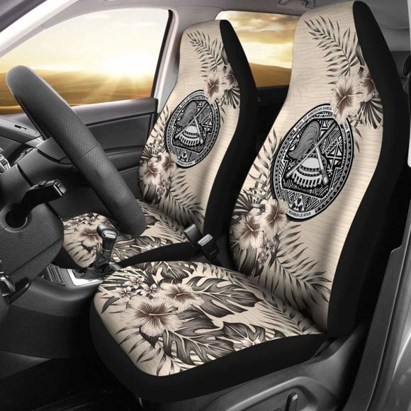 American Samoa Car Seat Covers The Beige Hibiscus (Set Of Two) 7 232125 - YourCarButBetter