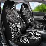 American Samoa Car Seat Covers - White Shark Polynesian Tattoo - 102802 - YourCarButBetter