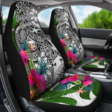 American Samoa Car Seat Covers White - Turtle Plumeria Banana Leaf - 091114 - YourCarButBetter