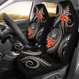 American Samoa Polynesian Car Seat Covers - Black Plumeria - 105905 - YourCarButBetter