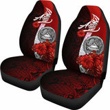 American Samoa Polynesian Car Seat Covers - Coat Of Arm With Hibiscus - 232125 - YourCarButBetter