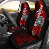 American Samoa Polynesian Car Seat Covers - Coat Of Arm With Hibiscus - 232125 - YourCarButBetter
