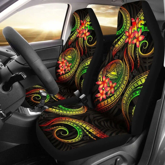 American Samoa Polynesian Car Seat Covers - Reggae Plumeria - 105905 - YourCarButBetter