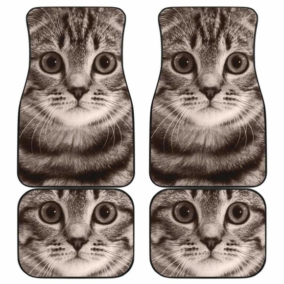 American Shorthair Cat Car Floor Mats Funny Cat Face 112428 - YourCarButBetter