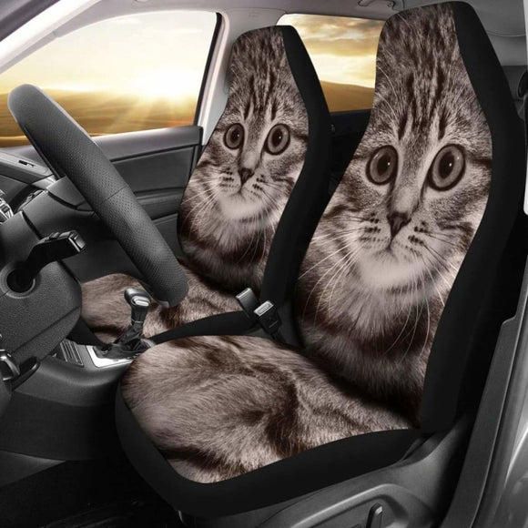 American Shorthair Cat Car Seat Covers Cute Cat Face 112428 - YourCarButBetter