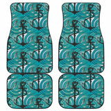 Anchor Nautical Green Background Front And Back Car Mats 192609 - YourCarButBetter