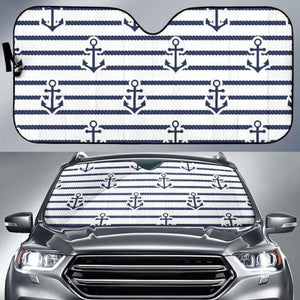 Anchor Rope Nautical Pattern Car Auto Sun Shades 460402 - YourCarButBetter