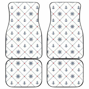 Anchor Rudder Nautical Design Pattern Front And Back Car Mats 192609 - YourCarButBetter