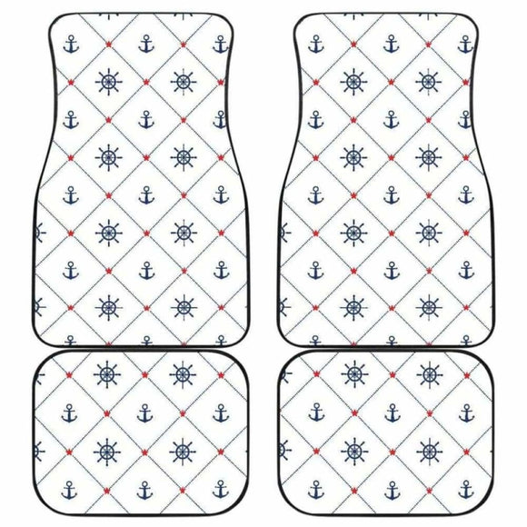 Anchor Rudder Nautical Design Pattern Front And Back Car Mats 192609 - YourCarButBetter
