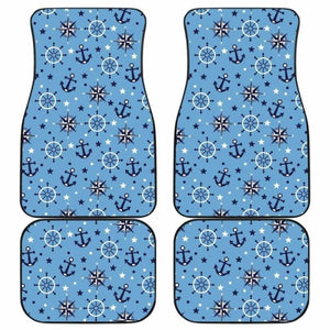 Anchors Rudder Compass Star Nautical Pattern Front And Back Car Mats 192609 - YourCarButBetter