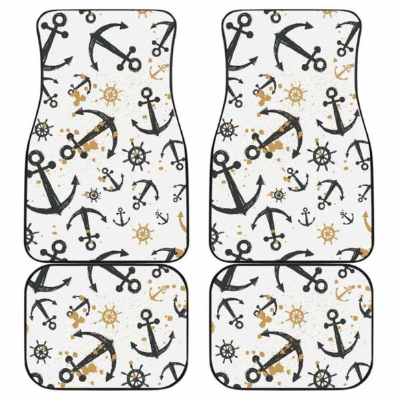 Anchors Rudders Pattern Front And Back Car Mats 192609 - YourCarButBetter