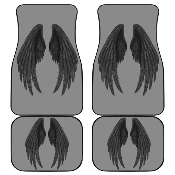 Angel Wings Black Custom Car Floor Mats 212203 - YourCarButBetter