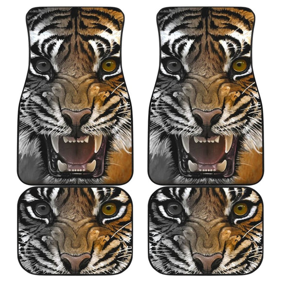 Angry Tiger Roaring Car Floor Mats 212204 - YourCarButBetter