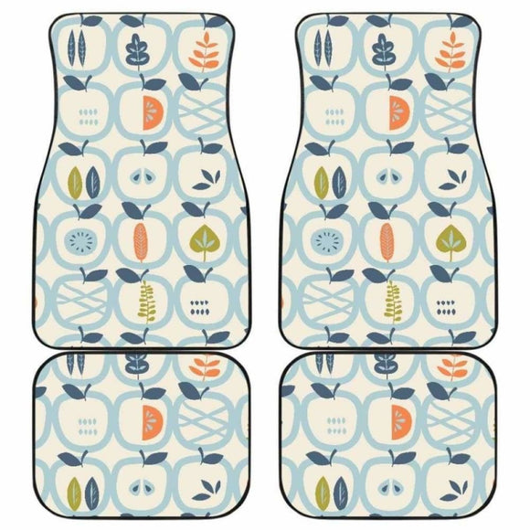 Apples Leaves Pattern Front And Back Car Mats 174914 - YourCarButBetter