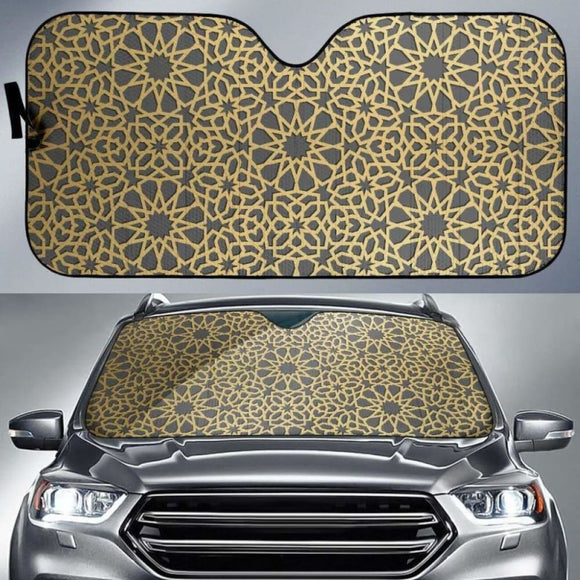 Arabic Star Gold Pattern Car Auto Sun Shades 550317 - YourCarButBetter